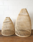 Large Cone Rattan Pendant