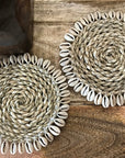 Natural Woven & Cowrie Shell Coasters