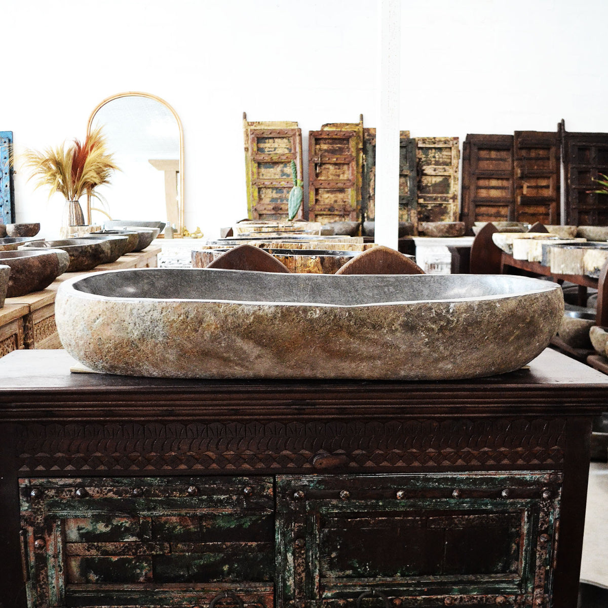 River stone basin – 100 x 60 x 15cm – Paradise Living Co.