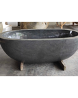 Oval Full Polished Natural Stone Bath | Made to Order