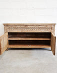 Kediri White Wash Carved Teak Vanity 150cm | 2 Door