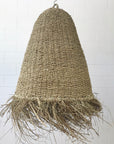 Large Natural Seagrass Fringe Pendant