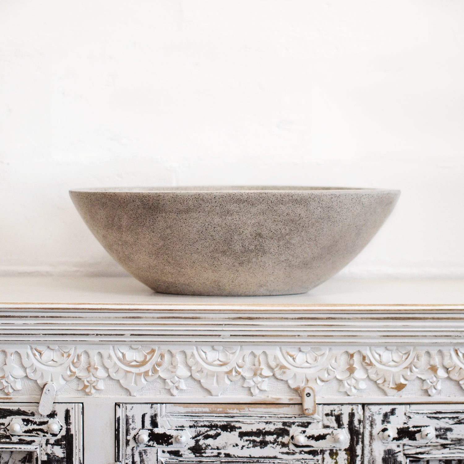 Concrete terrazzo stone basin – oval – Paradise Living Co.
