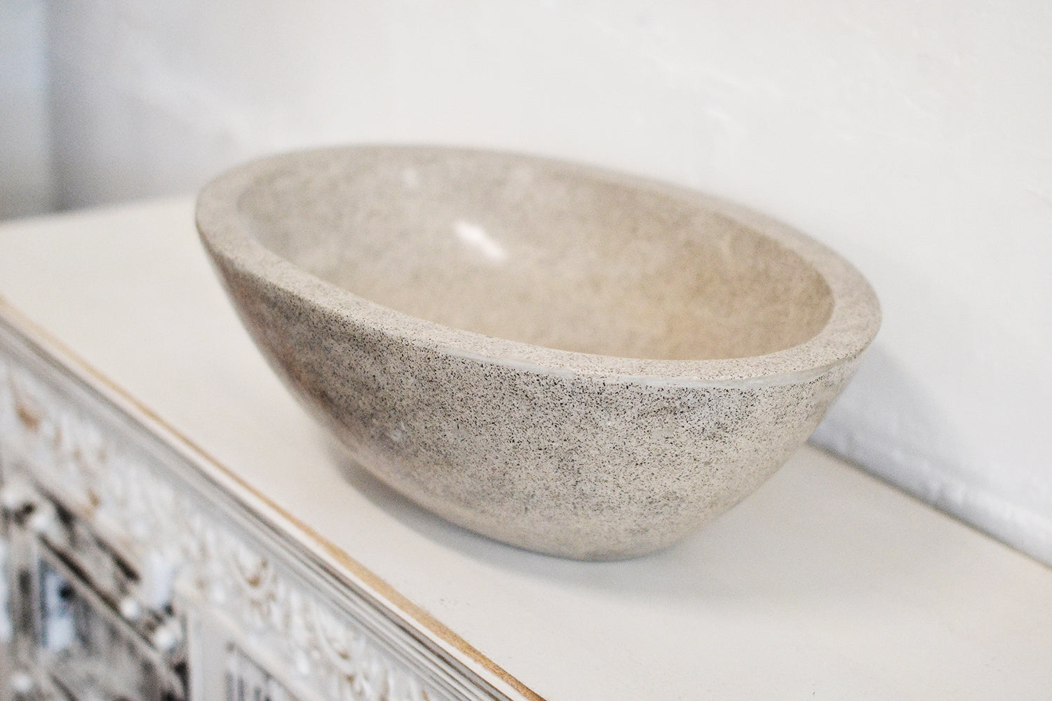 Concrete terrazzo stone basin – oval – Paradise Living Co.