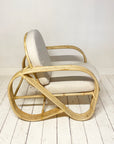 Natural Pretzel Rattan Arm Chair - Cream Cushion | Made To Order