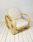 Natural Pretzel Rattan Arm Chair - Cream Cushion | Made To Order