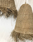 Large Natural Seagrass Fringe Pendant