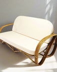 Caramel Pretzel Rattan 2 Seater Lounge - Cream Cushion | Made To Order