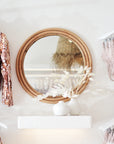 Small Round Rattan Mirror 60cm Dia
