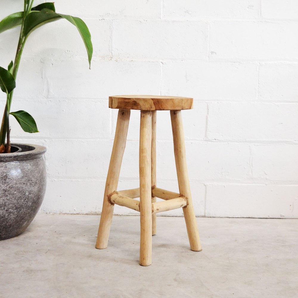 Large Cabana Rustic Teak Counter Stool 64cm