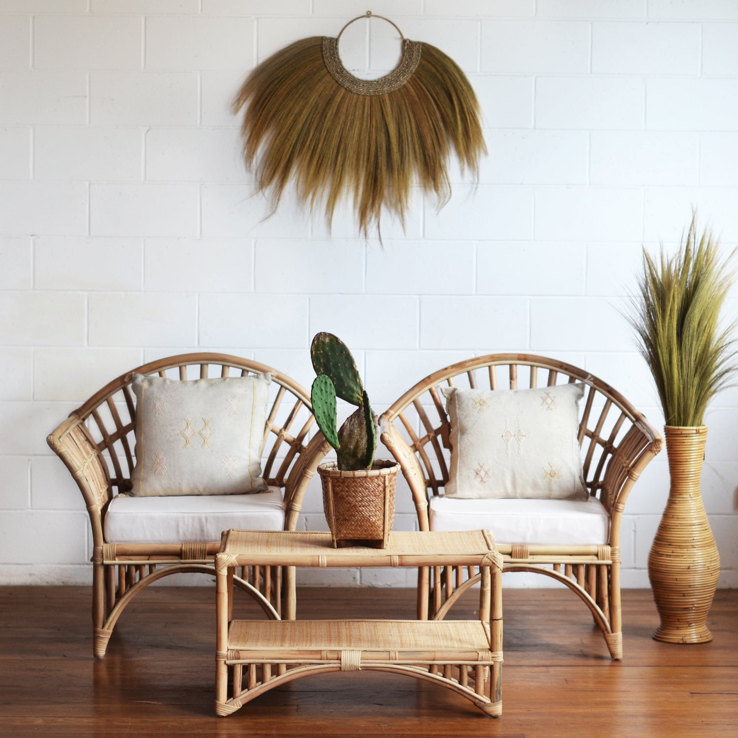 Natural Bangalow Split Cane Single Lounge | Made To Order