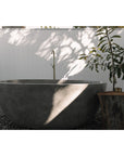 Freestanding Oval Terrazzo Stone Bath 1500mm – Light Grey | Handmade