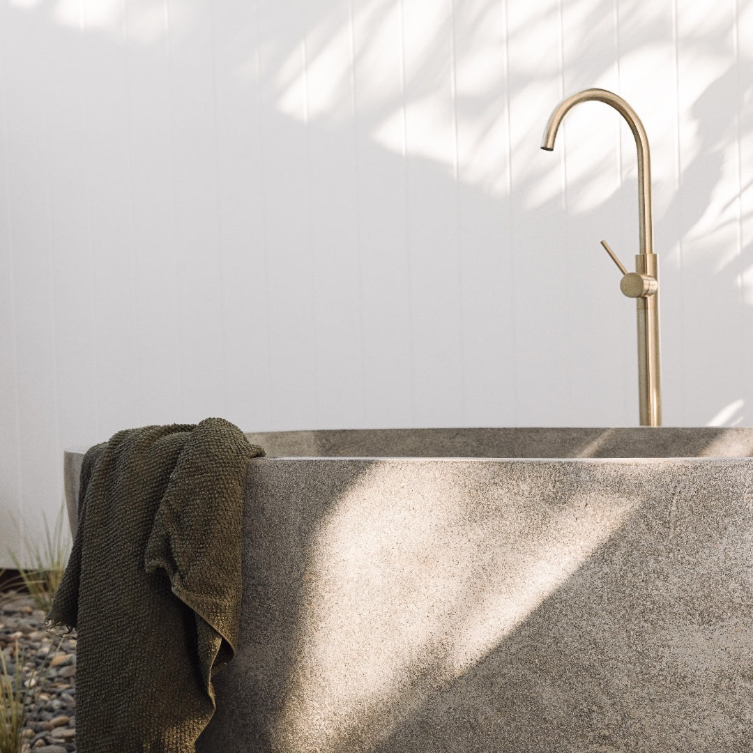 Freestanding Oval Terrazzo Stone Bath 1500mm – Light Grey | Handmade