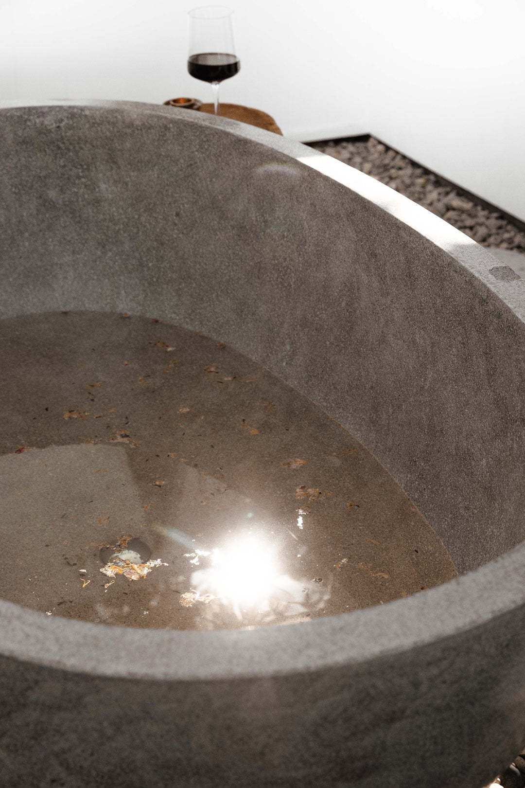Freestanding Oval Terrazzo Stone Bath 1500mm – Light Grey | Handmade