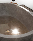 Freestanding Oval Terrazzo Stone Bath 1500mm – Light Grey | Handmade