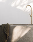 Freestanding Oval Terrazzo Stone Bath 1500mm – Light Grey | Handmade