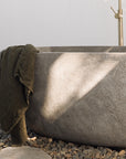 Freestanding Oval Terrazzo Stone Bath 1500mm – Light Grey | Handmade