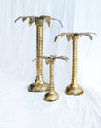 Medium Palm Tree Brass Candleholder