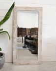 White Wash Tribal Timber Mirror 100x180cm | Made To Order