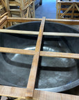 Freestanding Round Terrazzo Stone Bath 1500mm – Dark Grey | Handmade